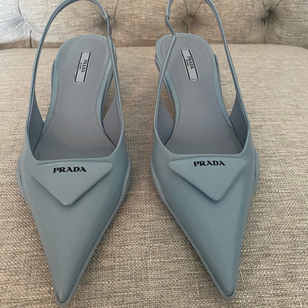 Authentic Prada slingback shoes heel chanel dior balenciaga row hermes